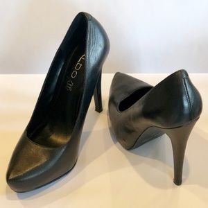 Aldo Pointed Toe Platform High Heel Black Size 37